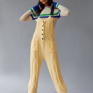 BDG Jackson Sweater Overall In yellow denim Combo button front *Large*